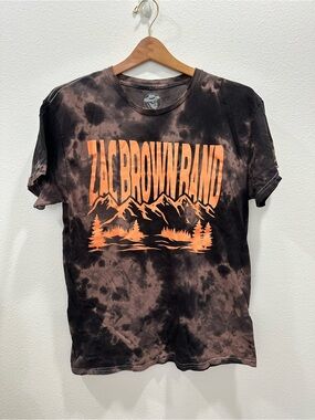 Zac Brown Band Graphic Tie-Dye T-Shirt- Black & Orange country music concert tee